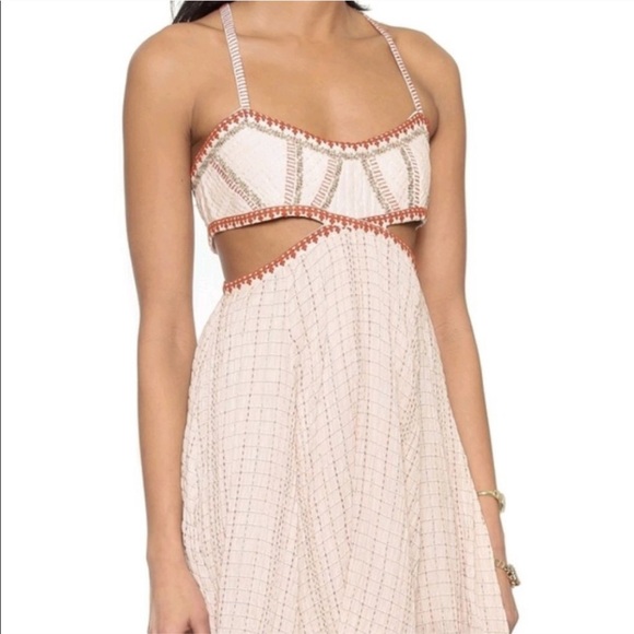 Free People Cut-Out High Low Maxi Dress Skirt Sz 2 - Picture 4 of 7